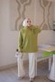 Oil Green Corsman Sleeveless Knitwear Tunic with Stones on the Shoulder - 2