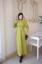 Oil Green Mercerized Stone Knitwear Dress - 2