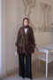 Brown Chiffon Detailed Soft Knit Cardigan - 2