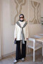 Cream Scarf Detailed Casual Knitwear Tunic - 3