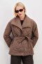 Waterway Patterned Belted Quilted Coat - 6