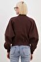 3 Thread Basic Zippered High Neck Crop Sweatshirt - 8