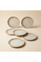 Oliva Set of 6 Porcelain Cake & Dessert Plates 17 cm - Pattern and Finish Guaranteed - 5