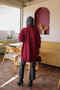 Burgundy Buttoned Glittery Knitwear Cardigan - 5