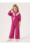 Girl's Striped Hooded Sweatshirt and Wide-Leg Sweatpants Set