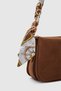 Aria Scarf Detailed Suede Shoulder Bag Brown - 3