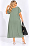 Plus Size Bee Printed Stone Embellished Long Women's Dress with Sleeve Drawstring Detail - 7