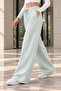 Women's High Waist Wide Leg Palazzo 3 Thread Sweatpants - Mint - 4