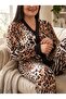 Plus Size Pajama Sets - Brown - Long - 2