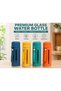 Glass Water Bottle with Protective Sleeve & Carry Loop | Leak Proof Reusable Drinking Bottle for Office Gym Travel School Home | Wide Mouth Glass Bottle 500 ML - 5