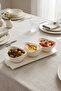 Modern Design 4-Piece, 3-Compartment Ceramic Sauce Bowl, Snack Bowl, and Breakfast Serving Set - 2