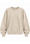 Women's Beige Sweat Modal Fabric Oversize Basic Crew Neck Sweatshirt - 6
