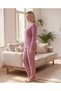 Women's Winter Plus Size Embroidered Patterned Collar Buttoned Long Sleeve Pajama Set - 2