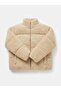 Women's Stand Collar Lined Windproof Plush Coat Jacket with Pockets - 2