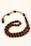 Christmas Tiger Crimped Amber Prayer Beads – Short Barrel · Yellow String - 6