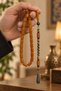Specially Crafted Zeyve Amber Prayer Beads – Certified with Metal Tassel – Caramel - 3
