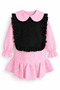 Children's Dress and Sweater Set Double Set Cotton Baby Collar