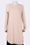 Combed Cotton Sleeved Tunic Beige