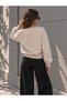 Women's Beige Sweat Modal Fabric Oversize Basic Crew Neck Sweatshirt - 5