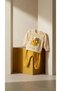 Baby Kids Knitwear Set – Ecru Square Patterned Teddy Bear Figured Top & Yellow Knitwear Bottom - 4