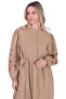 Embroidered Sleeve Dress Camel