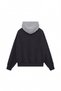 Unisex Men'S/Women's Black Oversize Cotton Gray Hooded Sweatshirt - 2