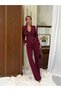 Crop Jacket, Lace Detailed Corset Blouse and Trousers 3-Piece Premium Set - 3