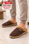 Slc 1705 Soft Wool Inside, Warm Winter Men's House Slippers - 2