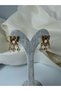 Steel Earrings Xox Model with Zircon Stone Hanging - 2