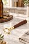 Gold Bottle Opener – Metal Cap Opener with Wood-Look Handle – Ergonomic and Stylish Design