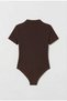 Polo Collar Lycra Flexible Snap Fastener Premium Bodysuit - 2