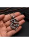 Stainless Steel Silver Color Double Headed Snake Necklace - 5