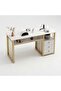 Modern Narrow Console Table And Portable Laptop Desk With Golden Frame - 6
