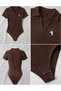 Polo Collar Lycra Flexible Snap Fastener Premium Bodysuit - 3