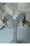 Steel Earring Leaf Model with Zircon Stone - 3