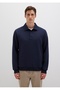 Polo Collar Regular Fit 89% Cotton 11% Polyester Men's Sweatshirt.
