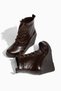 D1972 Women's Wedge Sole Zippered Daily Hook-And-Loop Boots - 5