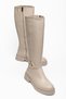 Vina Women's Beige Shiny Leather Boots with Buckle Detail - 2