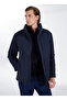 Navy Blue Men's Stand Collar Coat Ace007271011 - 3