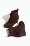 D1972 Women's Wedge Sole Zippered Daily Hook-And-Loop Boots - 5