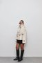 Women's Bsk High Collar Trench Coat with Back Windbreaker Detail - 4