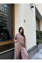 Women's Lace-Up Waist Long Sleeve Flowy Top and Bottom Set - 3