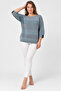 Women's Silvery 4/3 Capri Sleeve Knitwear Blouse - 2