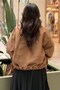 V-Neck Front Ribbon Buttoned Jacket - 4