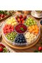 100% Bamboo Based 9-Compartment Transparent Breakfast & Snack Presentation Tray – Multi-Purpose Serving Organizer with Lid - 2