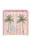 Palm Tree and Sunbed Patterned Striped Summer Themed Fringed Throw Pillow Cover - 4