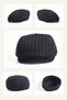Men's Beanie Hat Classic Anthracite Striped Wool Fabric Standard Size (Autumn Winter) - 6