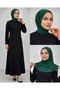 Practical Ready-To-Wear Hijab Scarf with Snap Fasteners, Hijab Cap Suitable for Both Daily Use and Pool and Sea Caps, Emerald. - 2