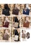 Women's Faux Leather Square Model Shoulder Bag with Scarf Detail - 2
