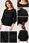 Women's Silvery 4/3 Capri Sleeve Knitwear Blouse - 6